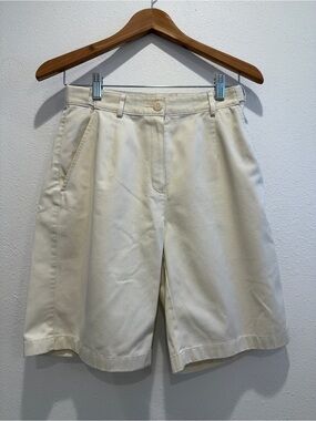 L.L. Bean Cream High-Waist Tailored Women’s Shorts